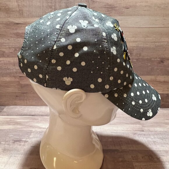 Disney Parks Mickey & Minnie Kissing Polka Dot Adult Adjustable Baseball Cap - Picture 8 of 9